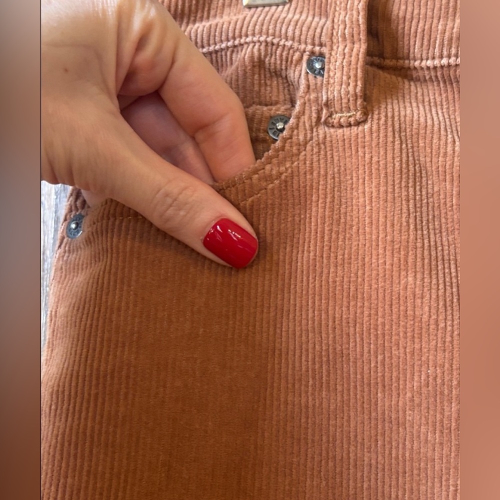 Alice + Olivia Camel Corduroy Flare Wide Leg Jeans - Picture 6 of 16